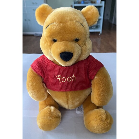 Disney Other - Disney Winnie the Pooh Pooh Bear Stuffed Animal Plush Red Sweater 11"